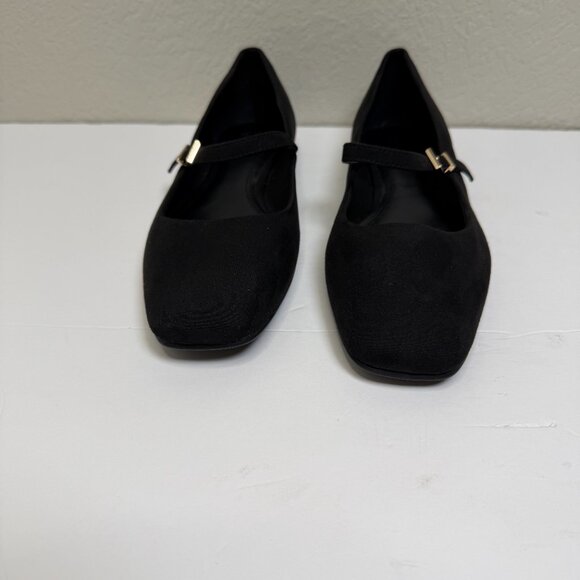 H&M Women's Black Mary Jane Square Toe Ballet Flats With Straps Size 8 - Picture 3 of 10